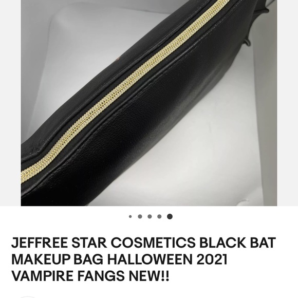 JEFFREE STAR COSMETICS BLACK BAT MAKEUP BAG HALLOWEEN 2021 VAMPIRE FANGS NEW!! - Picture 6 of 7